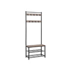 Kapstok met Bank – 3-in-1 Garderoberek – Jassen, Schoenen & Zitbank – 70 x 32 x 175 cm