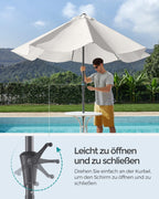 Tuinparasol – Ø 2 / 2.7 / 3 / 3.3 Meter – UPF 50+ Zonbescherming – Kantelbaar 30° – Met Zwengel – Zonder Standaard