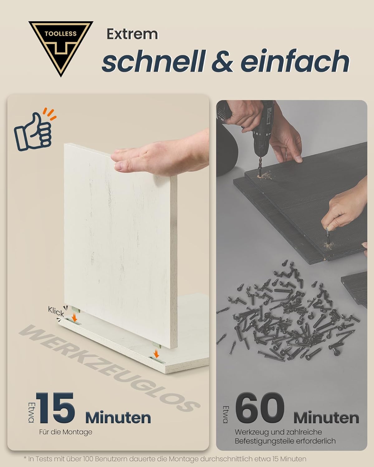 Dressoir – Keukenkast Met Werkblad En Verstelbare Planken – Wit En Honingbruin – Montage Zonder Gereedschap