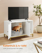 Moderne Kattenbakkast - Stijlvolle Meubelkast - Verborgen Kattenbak met Krabmat