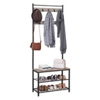 Kapstok met Bank – 3-in-1 Garderoberek – Jassen, Schoenen & Zitbank – 70 x 32 x 175 cm