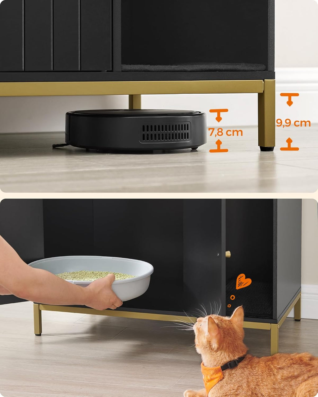 Moderne Kattenbakkast - Stijlvolle Meubelkast - Verborgen Kattenbak met Krabmat