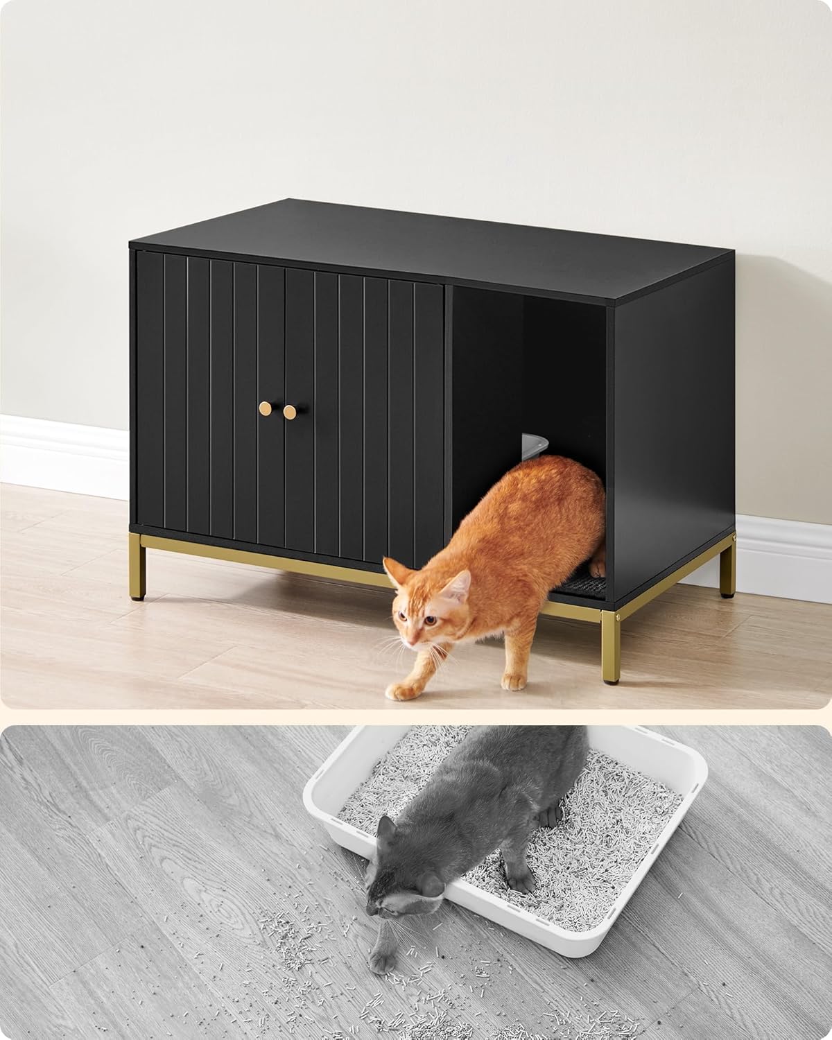 Moderne Kattenbakkast - Stijlvolle Meubelkast - Verborgen Kattenbak met Krabmat