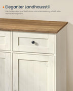 Dressoir – Keukenkast Met Werkblad En Verstelbare Planken – Wit En Honingbruin – Montage Zonder Gereedschap