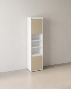 Hangende Badkamerkast – Wit & Natuurlijk Beige – 30 x 40 x 160 cm