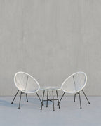Balkonset - Tuinmeubelset van 3 - Terrasstoelen - Glazen tafelblad - 2 Stoelen