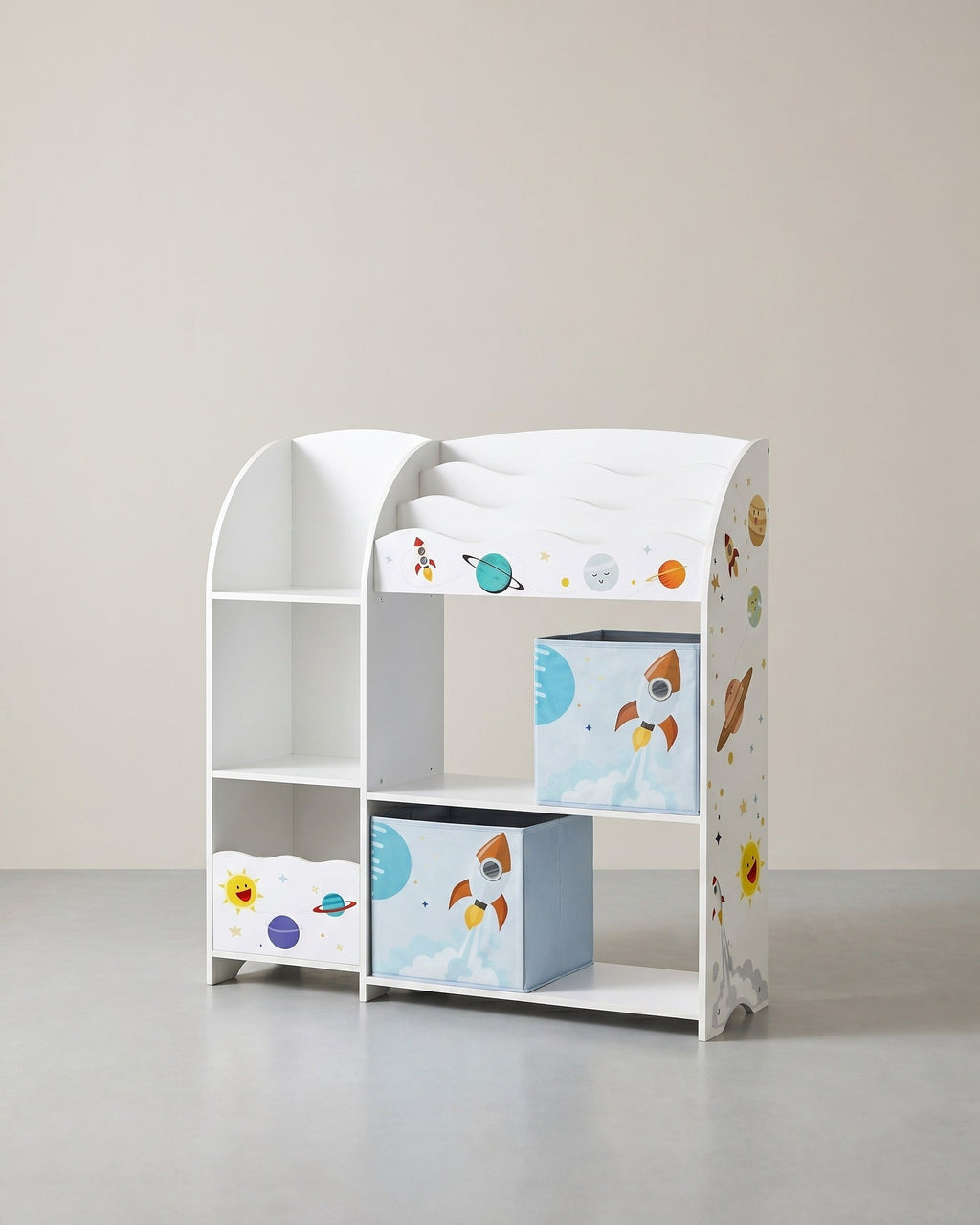 Kast voor Kinderkamer met 3 Planken en Stoffen Lades