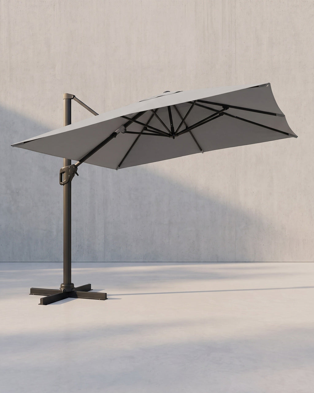 Zweefparasol 290 x 290 cm – 360° Draaibaar – Verstelbare Hellingshoek – UPF 50+ – Met Standaard En Beschermhoes