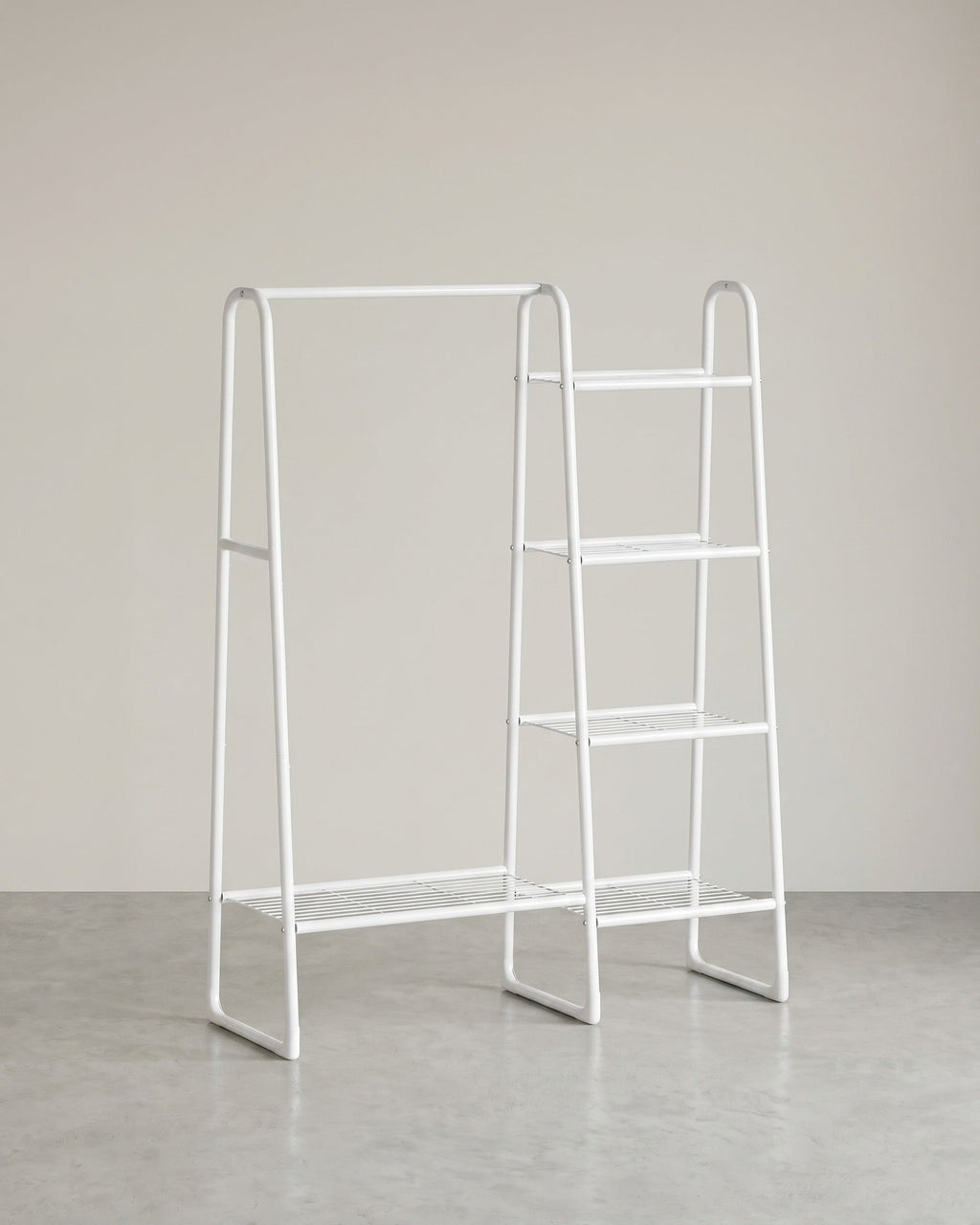 Kledingrek – 5 planken – Stalen frame – Maximale draagkracht 70 kg – 40 x 101,7 x 153,3 cm