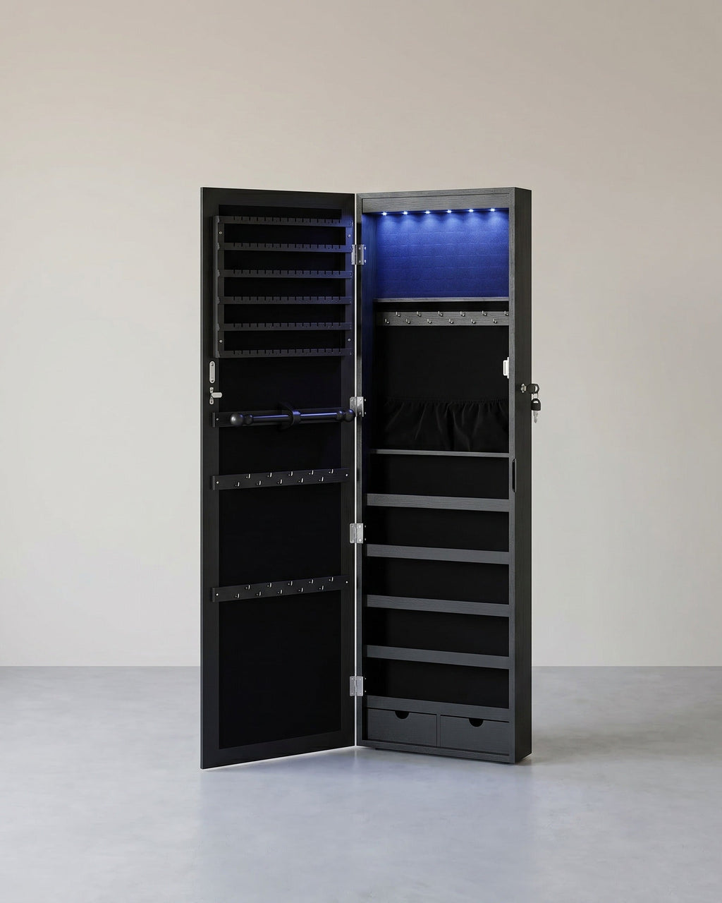 Hanggende Sieradenspiegelkast met Opbergruimte - Elegant & Functioneel