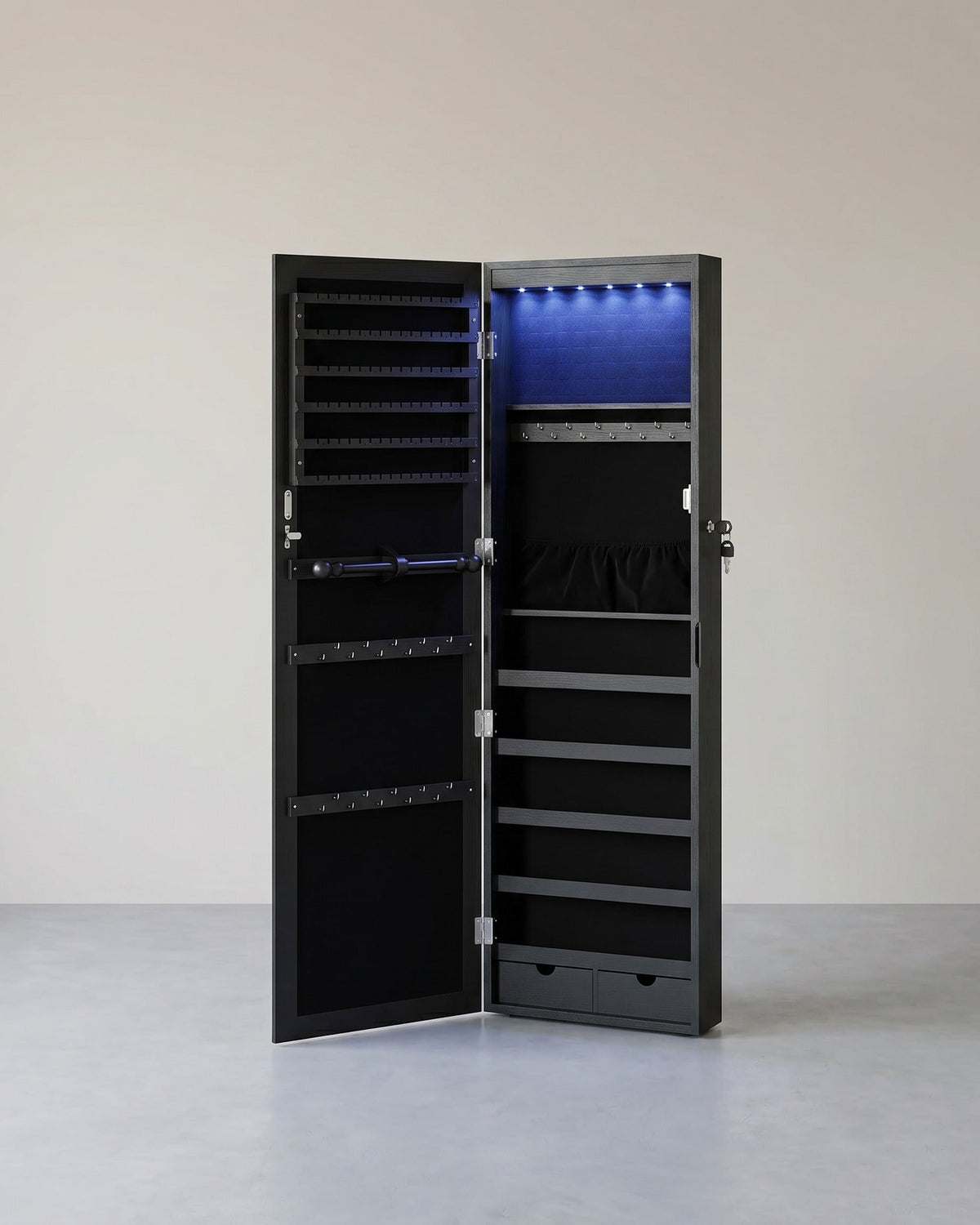 Hanggende Sieradenspiegelkast met Opbergruimte - Elegant & Functioneel