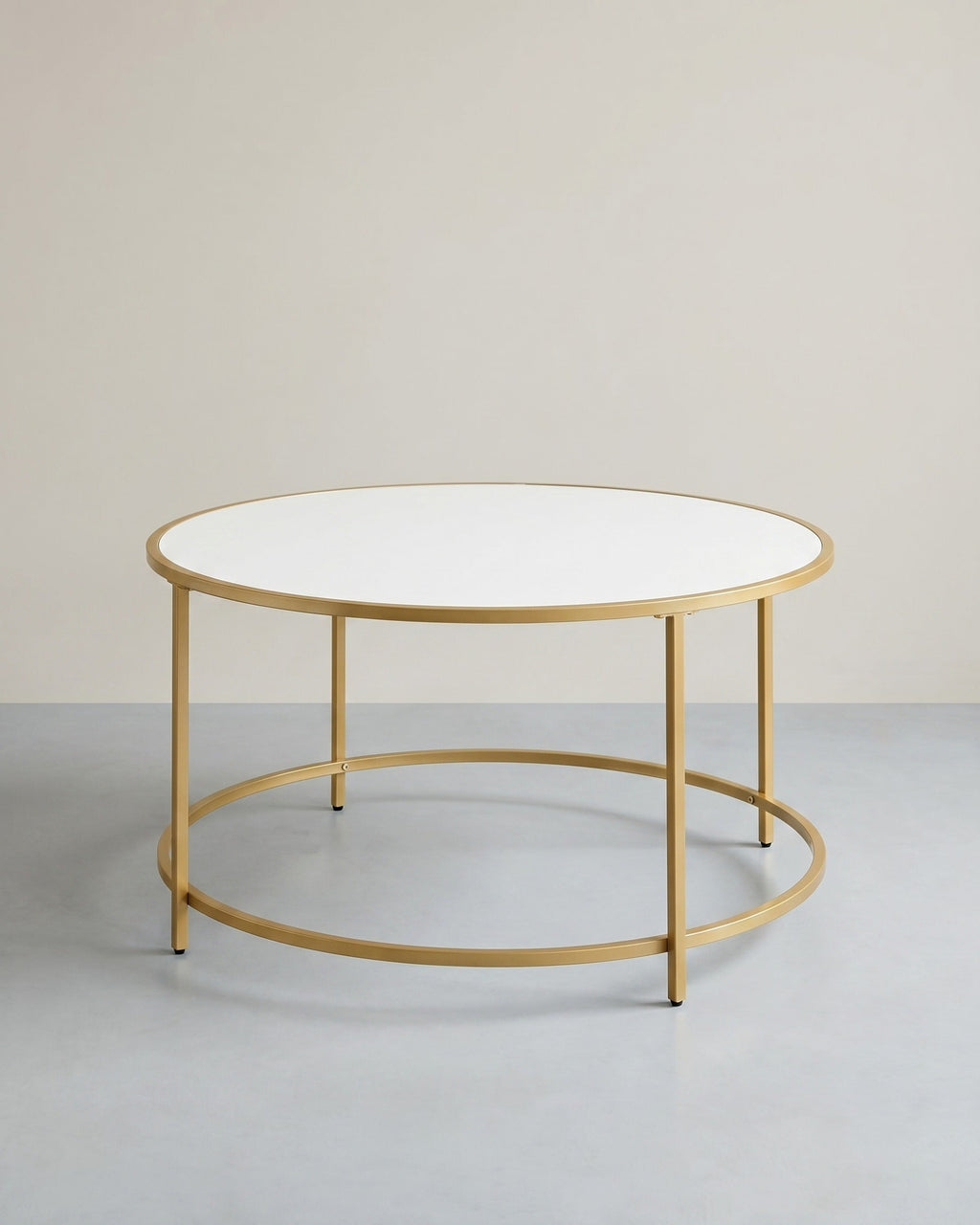 Salontafel met Rond Goudkleurig Frame – Elegante Blikvanger voor de Woonkamer