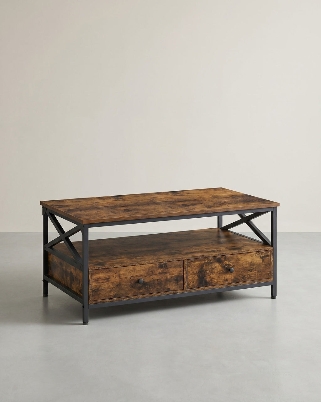 Salontafel met 2 Laden - Verstelbare Poten - 100 cm Breed