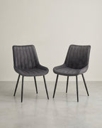 Eetkamerstoel Set Van 2 – Ergonomisch Ontwerp – Comfortabele Bekleding – Stalen Poten