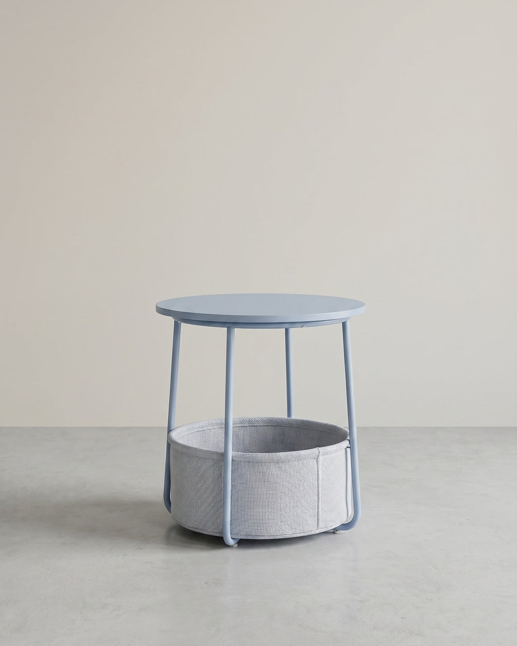 Moderne Ronde Bijzettafel met Opbergmand