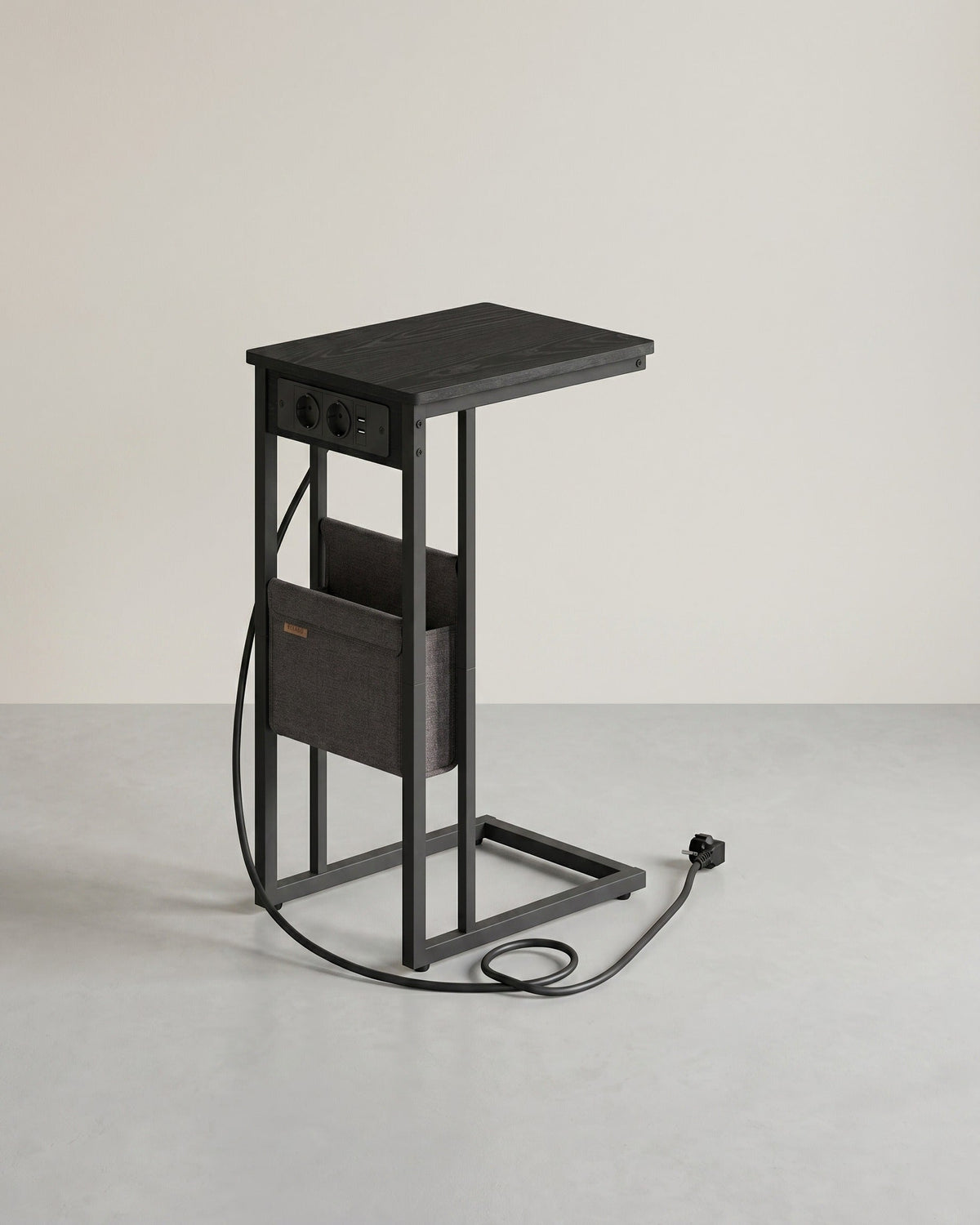 Bijzettafel met Stopcontact - Laptoptafel - C-Vorm