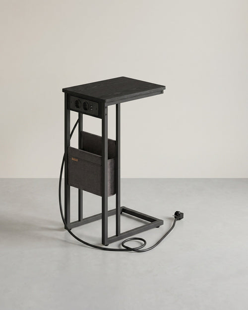 Bijzettafel met Stopcontact - Laptoptafel - C-Vorm