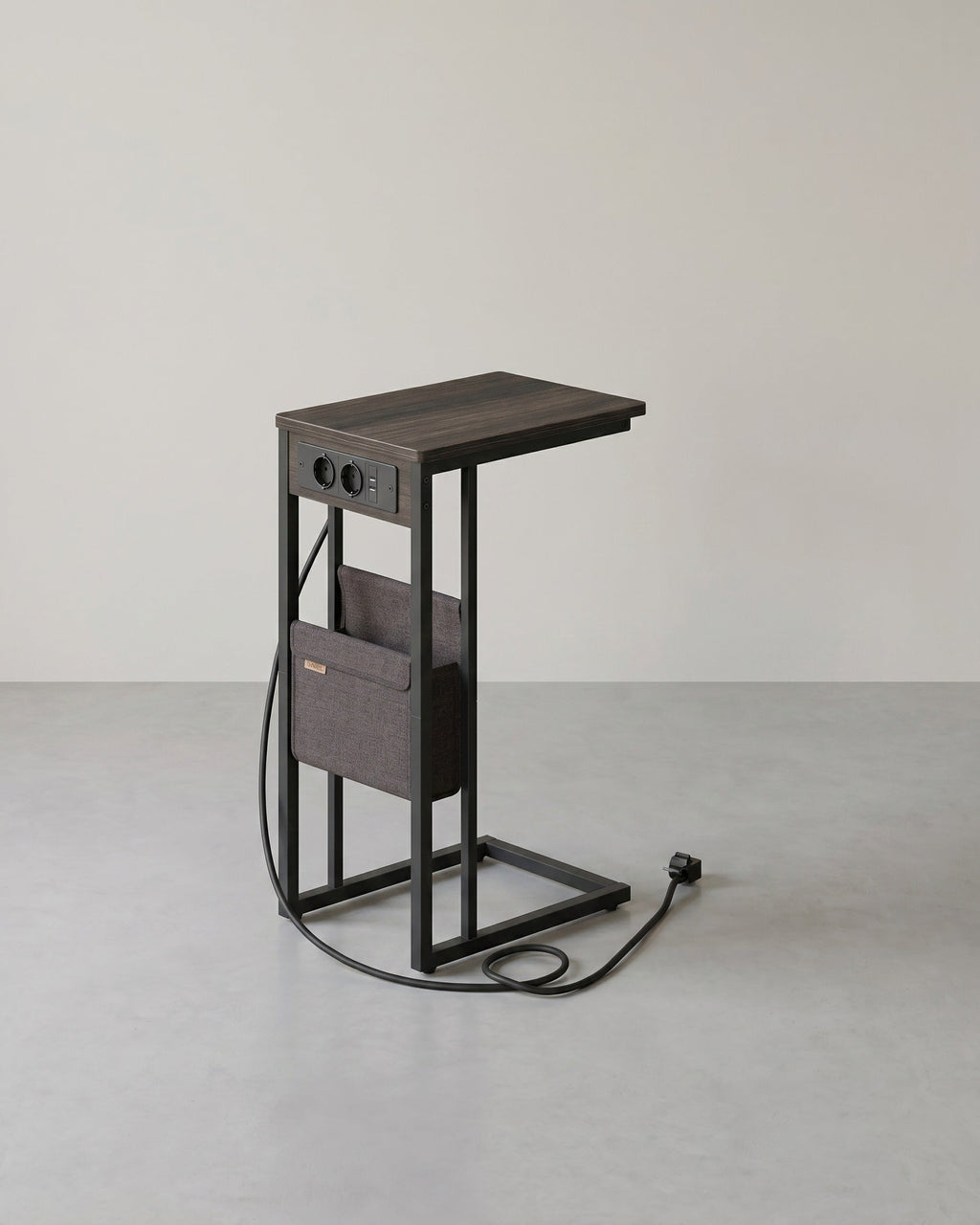 Bijzettafel met Stopcontact - Laptoptafel - C-Vorm