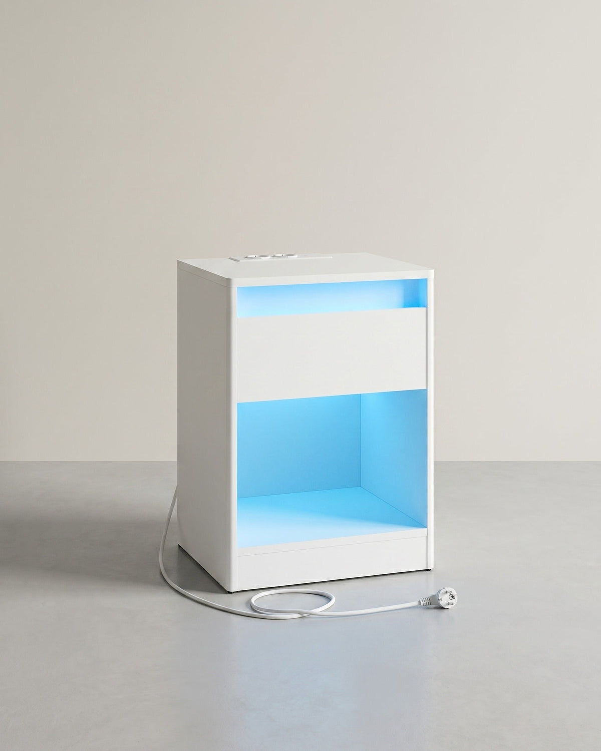 Moderne Nachtkast met LED-Verlichting en Stopcontacten - USB-aansluiting
