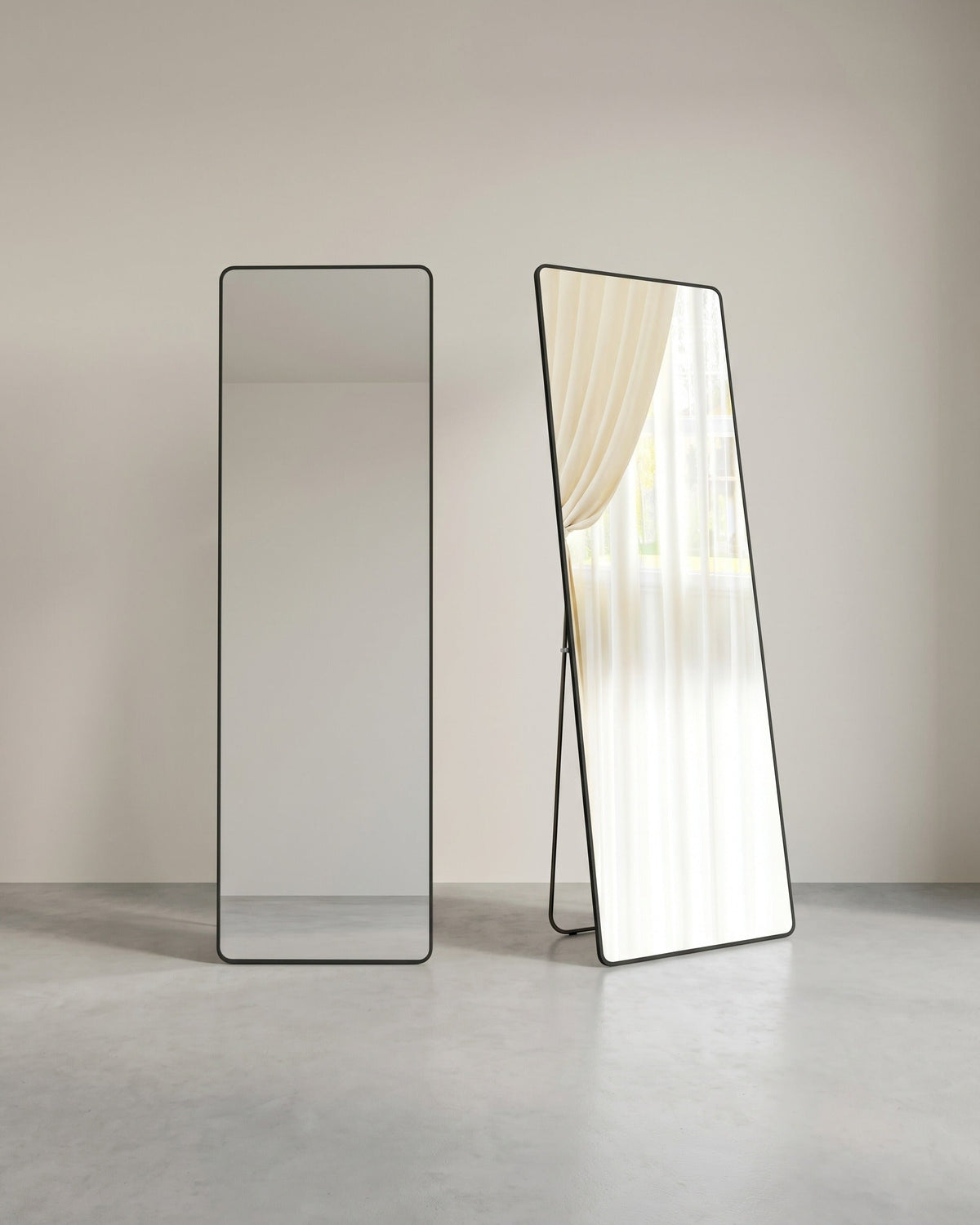 Staande Spiegel 160 x 50 cm – Rechthoekig Design – Vrijstaand of Wandmontage