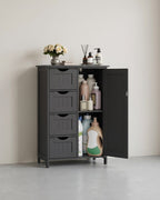 Badkamerkast - Ladekast - Opbergkast met Deur en Lades - 55 x 30 x 82 cm