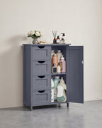 Badkamerkast - Ladekast - Opbergkast met Deur en Lades - 55 x 30 x 82 cm