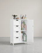 Badkamerkast - Ladekast - Opbergkast met Deur en Lades - 55 x 30 x 82 cm