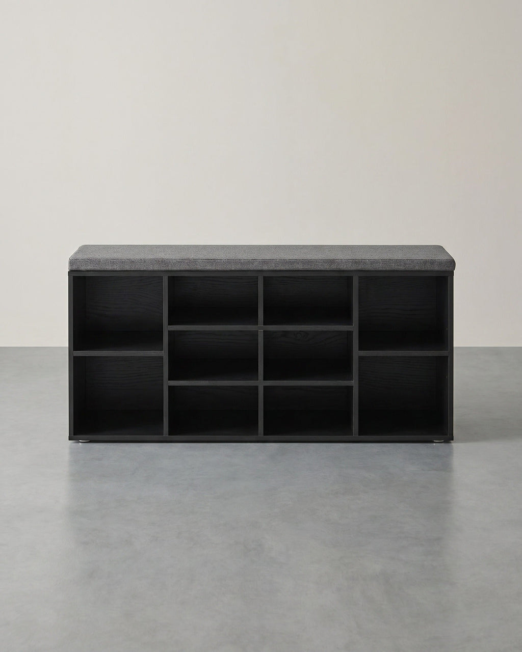 Opbergkisten – Schoenenbank met Opbergruimte – 9 Vakken – Verstelbare Planken – 30,3 x 78,5 x 48 cm – Spaanplaat – Schuim – Linnenlook Bekleding – Max. Belastbaarheid 136 kg
