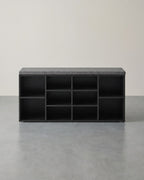 Opbergkisten – Schoenenbank met Opbergruimte – 9 Vakken – Verstelbare Planken – 30,3 x 78,5 x 48 cm – Spaanplaat – Schuim – Linnenlook Bekleding – Max. Belastbaarheid 136 kg