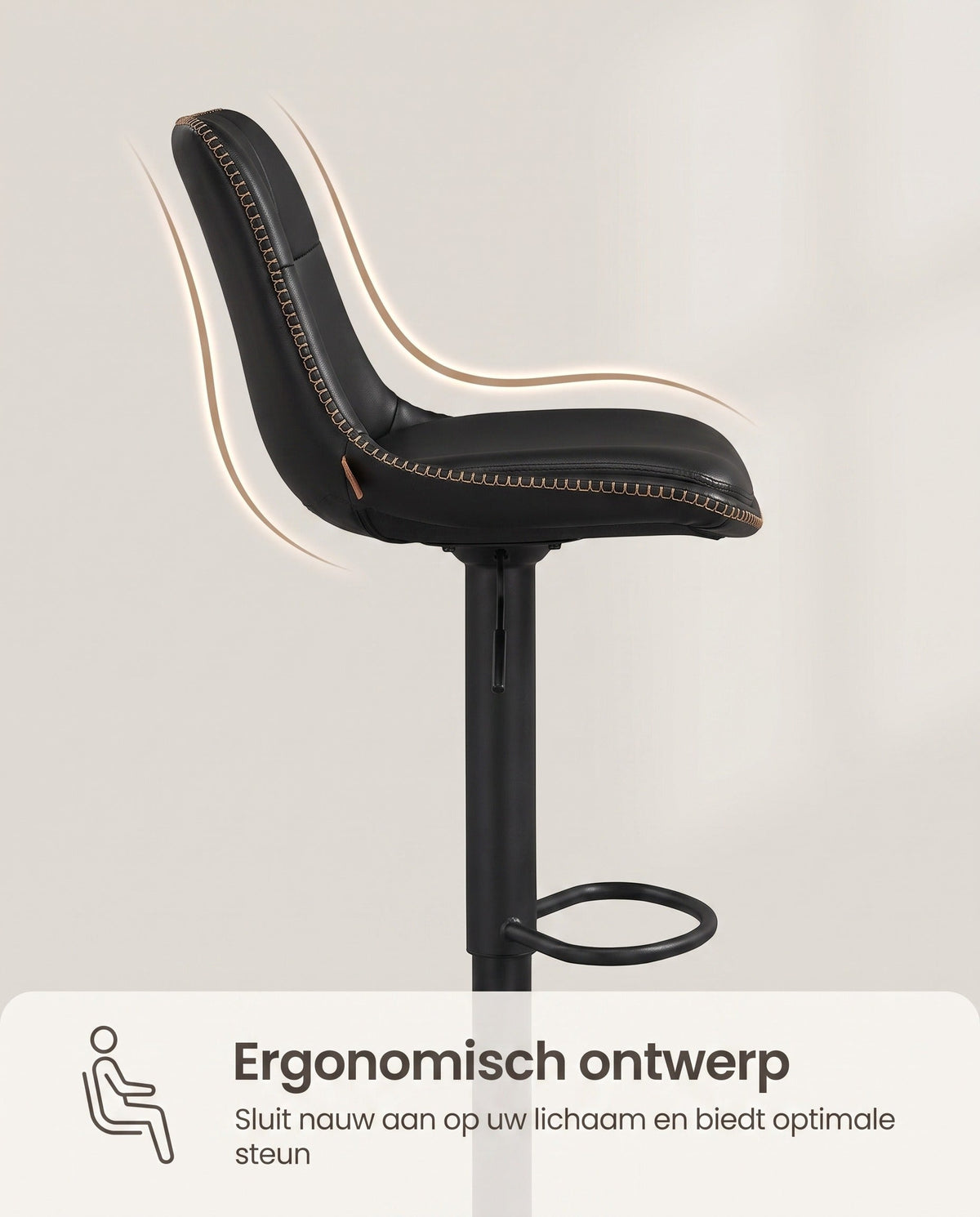 Set van 2 Barkrukken - Verstelbaar en 360° Draaibaar - Kunstleer