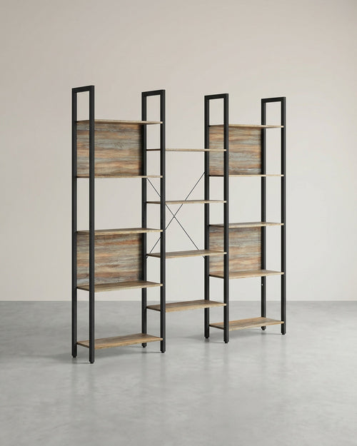 Boekenkast Industrieel - Ladderrek - 14 Planken - Stabiel Metalen Frame