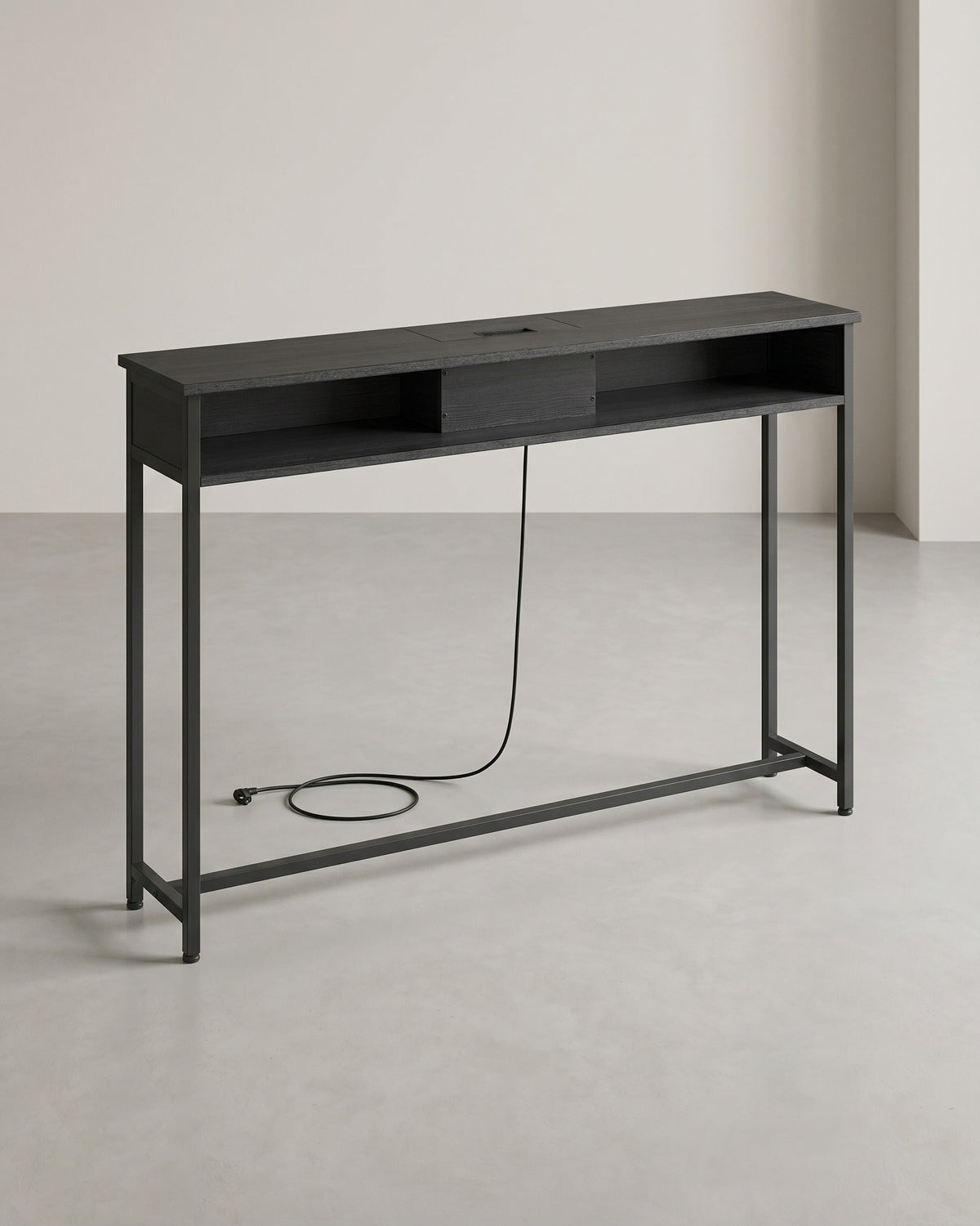 Consoletafel – Met Geïntegreerde Stopcontacten – Ruimtebesparend – 2 Vakken