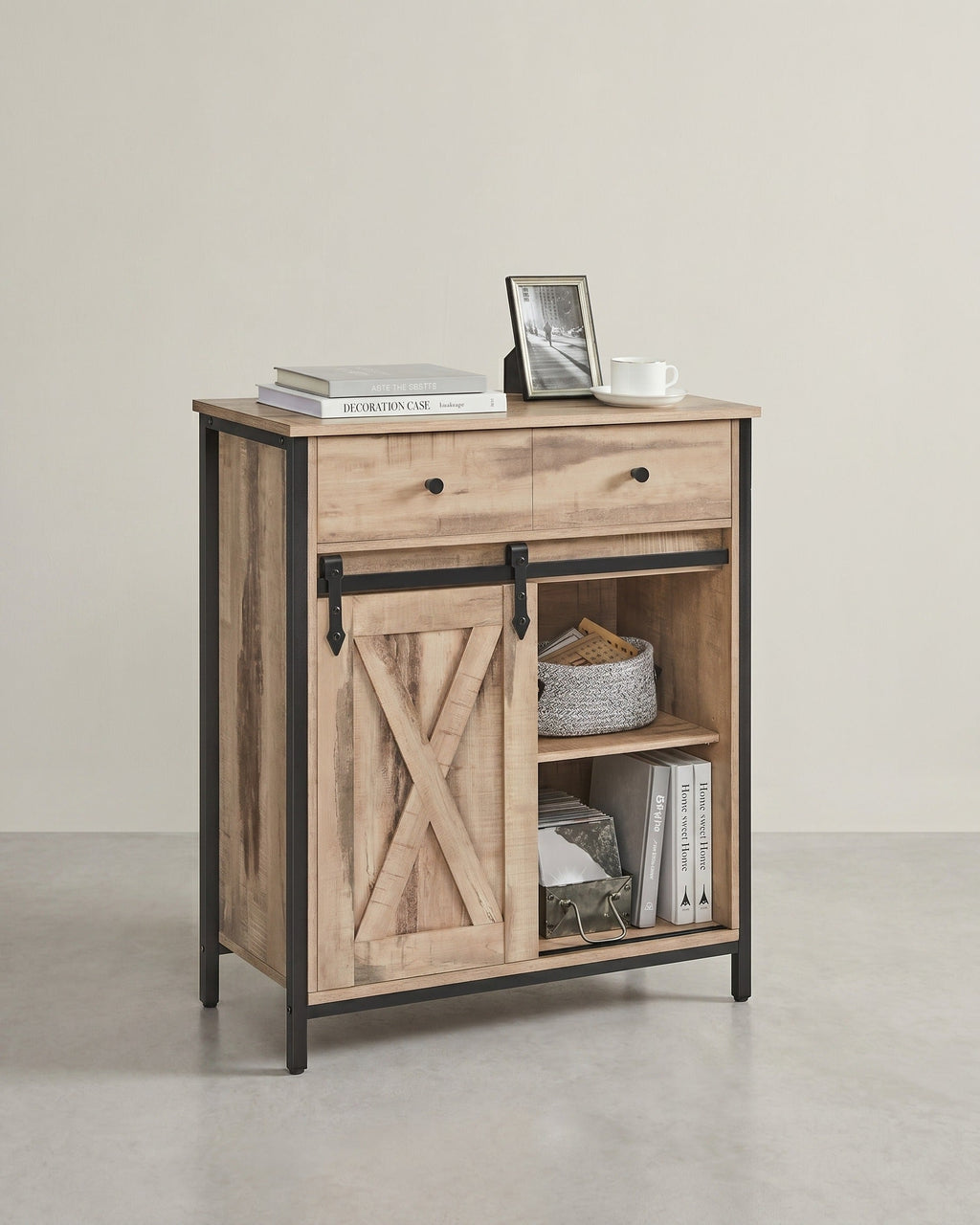 Dressoir Industrieel – Met Schuifdeur – 70 x 30 x 80 cm