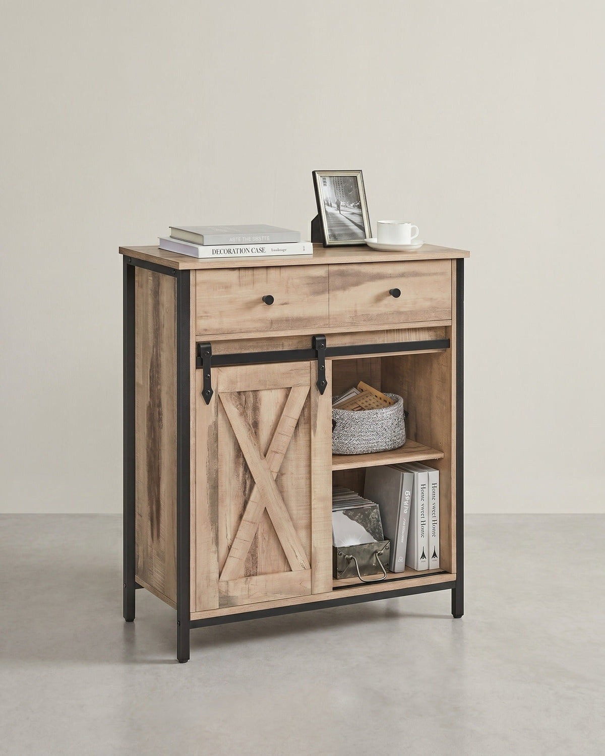 Dressoir Industrieel – Met Schuifdeur – 70 x 30 x 80 cm