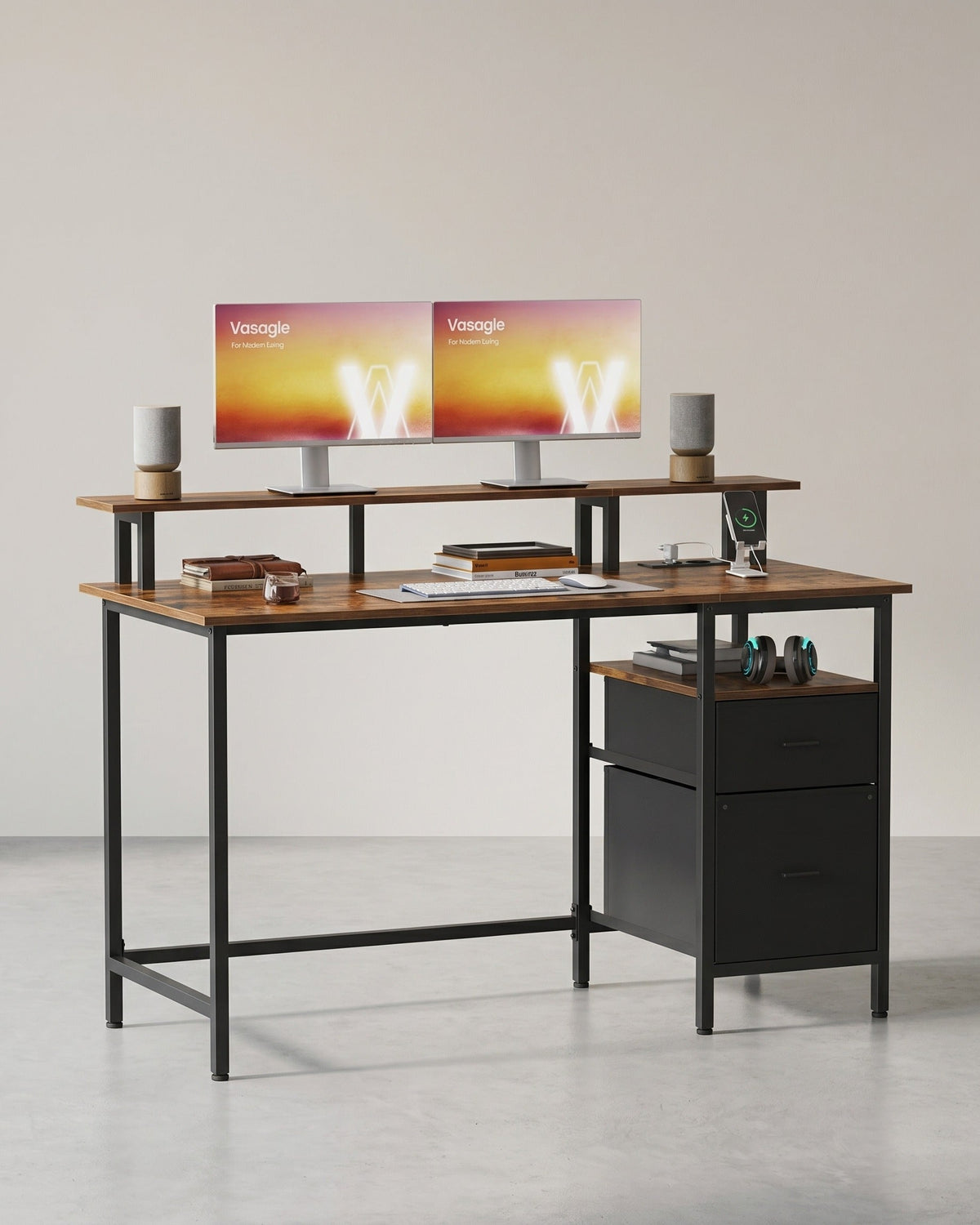 Bureau met Lades - Computertafel met USB en Stopcontact