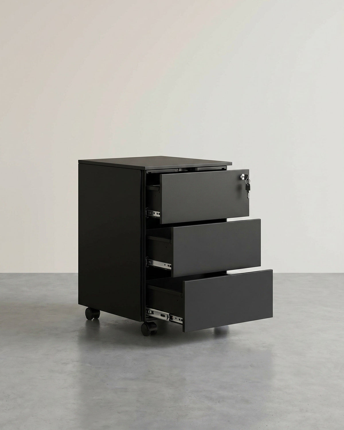 Metalen Ladeblok Met 3 Laden – Compacte Kantooropberger op Wielen – Stevig en Veilig Design