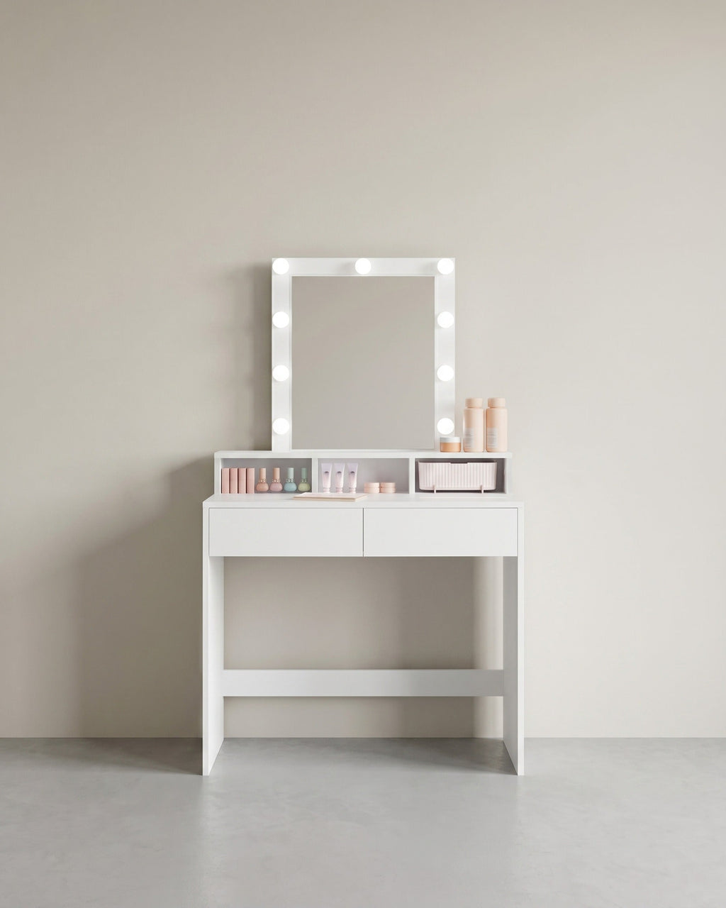 Kaptafel met Verlichting - Make-up tafel - Kaptafel met Lade en Spiegel