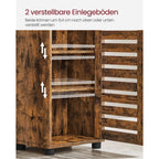 Opbergkast Hoog 167 cm – Met Deur en Open Vakken – Industrieel Design – Rustiek Bruin