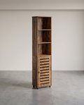 Opbergkast Hoog 167 cm – Met Deur en Open Vakken – Industrieel Design – Rustiek Bruin