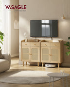 Sideboard Bohoven - Met Rattan-Look Deuren - Voor Woonkamer Hal Of Slaapkamer