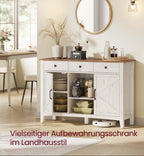 Buffetkast met Veel Opbergruimte – Dressoir in Landhuisstijl – Kabelbeheer & Verstelbare Planken