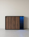 Opbergkast met LED-verlichting - Dressoir met Open & Gesloten Vakken