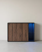 Opbergkast met LED-verlichting - Dressoir met Open & Gesloten Vakken