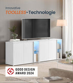 Opbergkast met LED-verlichting - Dressoir met Open & Gesloten Vakken