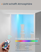 Opbergkast met LED-verlichting - Dressoir met Open & Gesloten Vakken