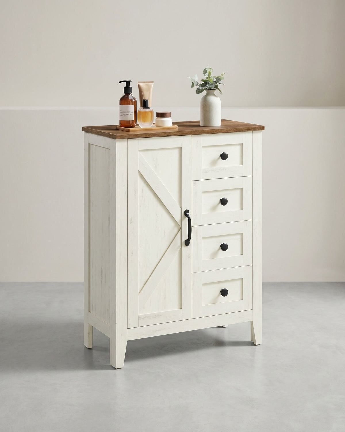 Keukenkast – Opbergkast met lades – Verstelbare planken – Landelijke stijl – 30 x 60 x 80 cm
