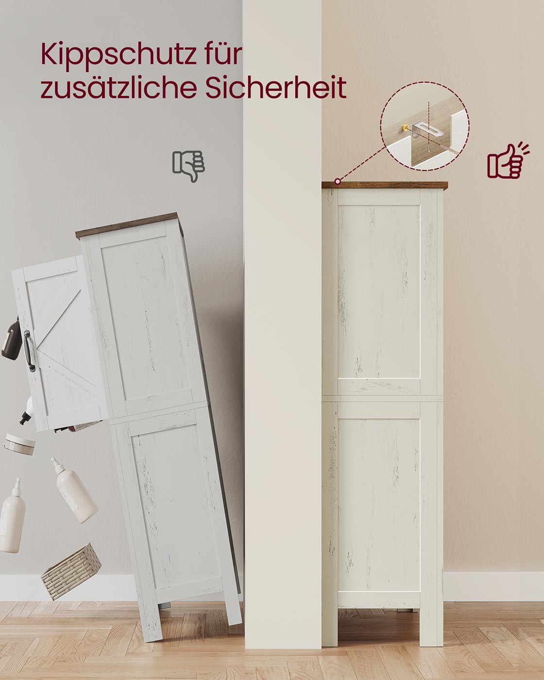 Keukenkastje – 4 lades – Verstelbare planken – Vrijstaand – 30 x 60 x 110 cm