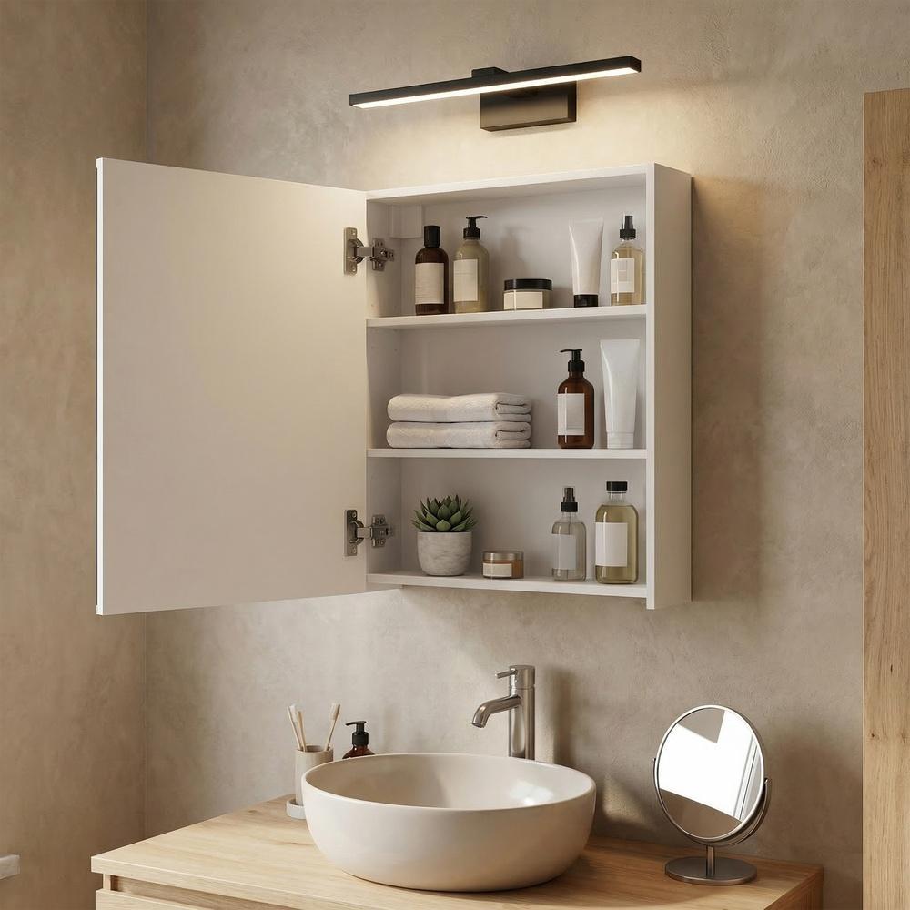 Hangkast Met Spiegel - Badkamerkast Met Verstelbare Planken - Voor Badkamer