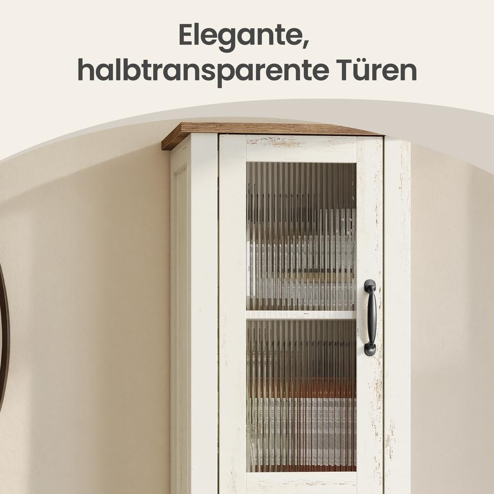 Badkamerkast In Landelijke Stijl - Smalle Badkast Met Lade En Planken - Voor Badkamer