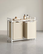 Wasmand - 2 x 46 Liter - Met Plank - 73 x 33 x 72 cm